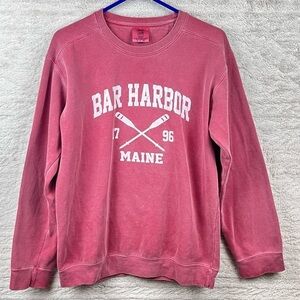 Comfort Colors Bar Harbor Maine Pink Crewneck Sweatshirt